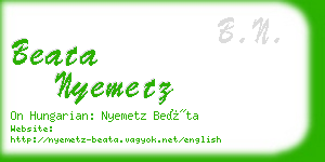 beata nyemetz business card